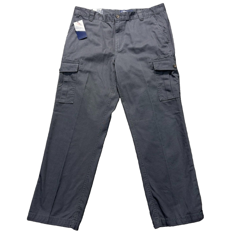 Chaps Cargo Pants Mens 36x30 Blue Straight Leg Workwear Utility Military NEW